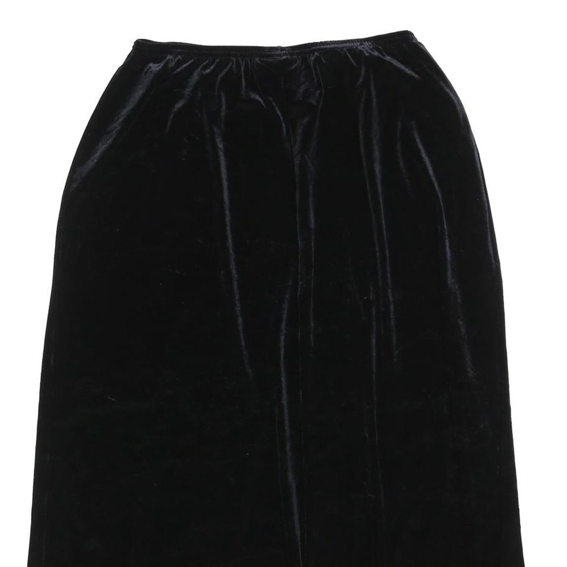 KATHIE LEE Womens Black Velvet Midi Skirt Polyester Blend M Elegant Simple