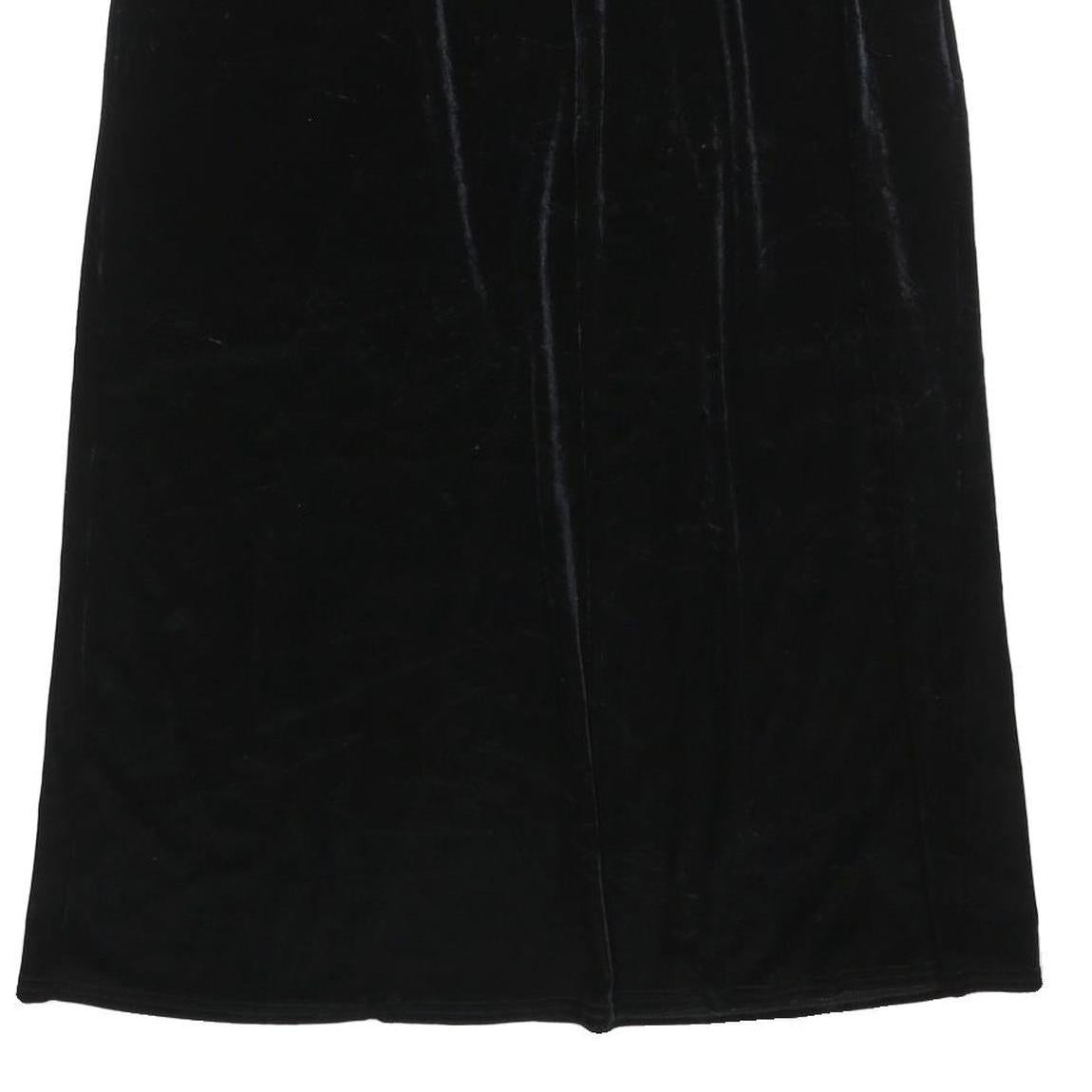 KATHIE LEE Womens Black Velvet Midi Skirt Polyester Blend M Elegant Simple