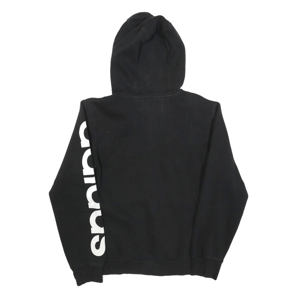 ADIDAS Mens Black Full Zip Hoodie S Essentials Logo Print Casual Sweatshirt