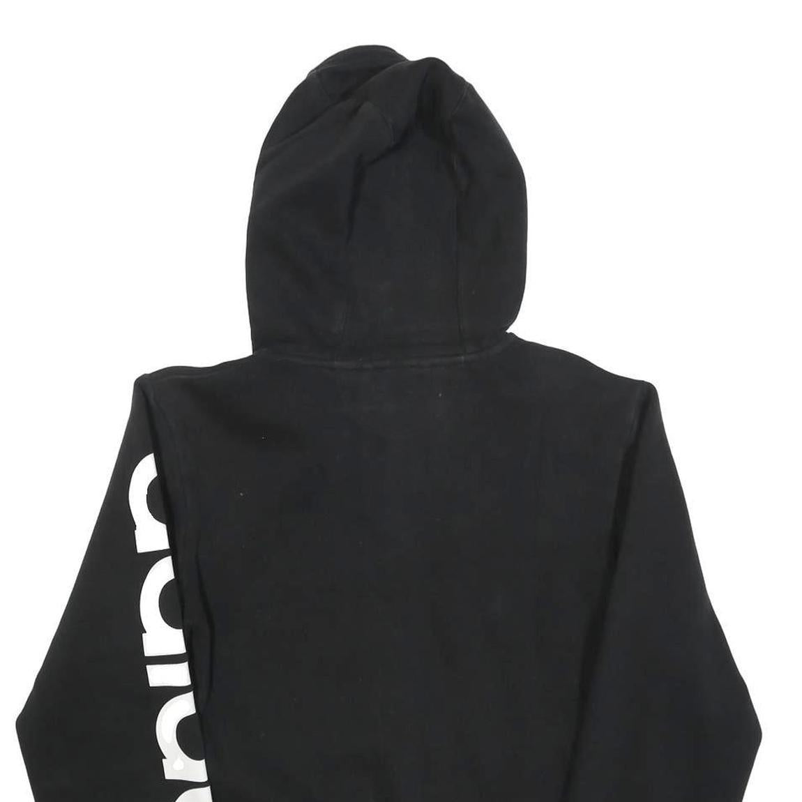 ADIDAS Mens Black Full Zip Hoodie S Essentials Logo Print Casual Sweatshirt