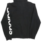 ADIDAS Mens Black Full Zip Hoodie S Essentials Logo Print Casual Sweatshirt