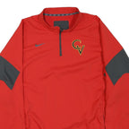 NIKE Mens Red & Grey Athletic Zip Jacket L Polyester Blend Sportswear Training