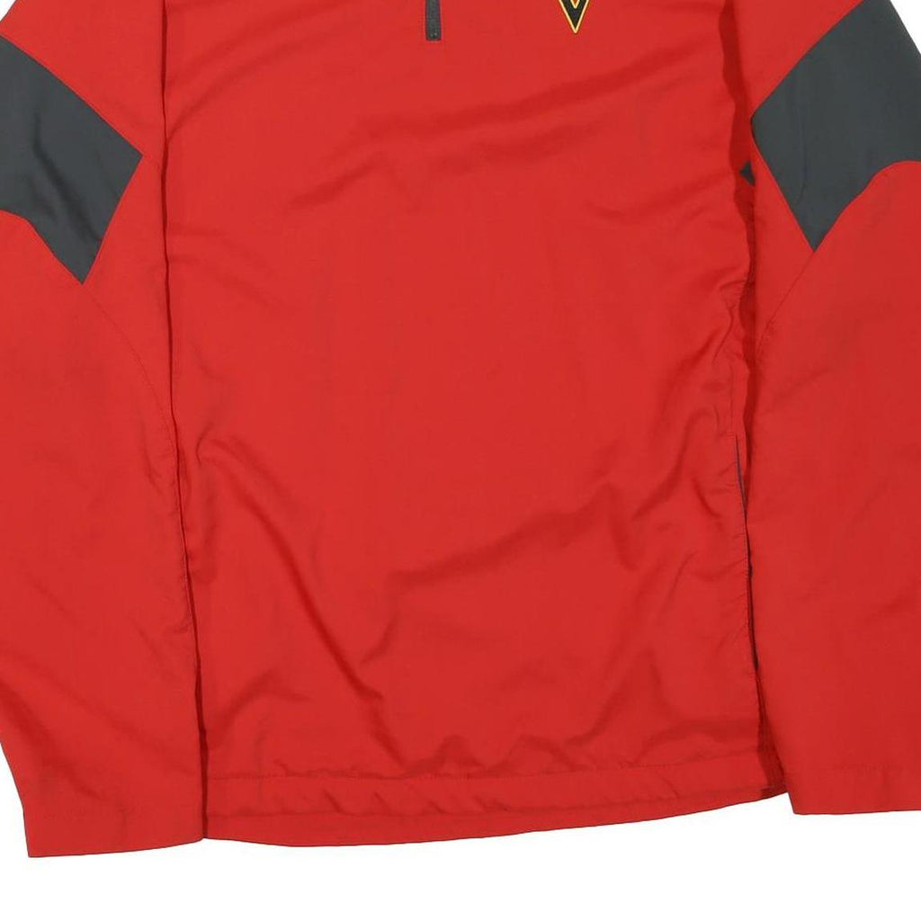 NIKE Mens Red & Grey Athletic Zip Jacket L Polyester Blend Sportswear Training
