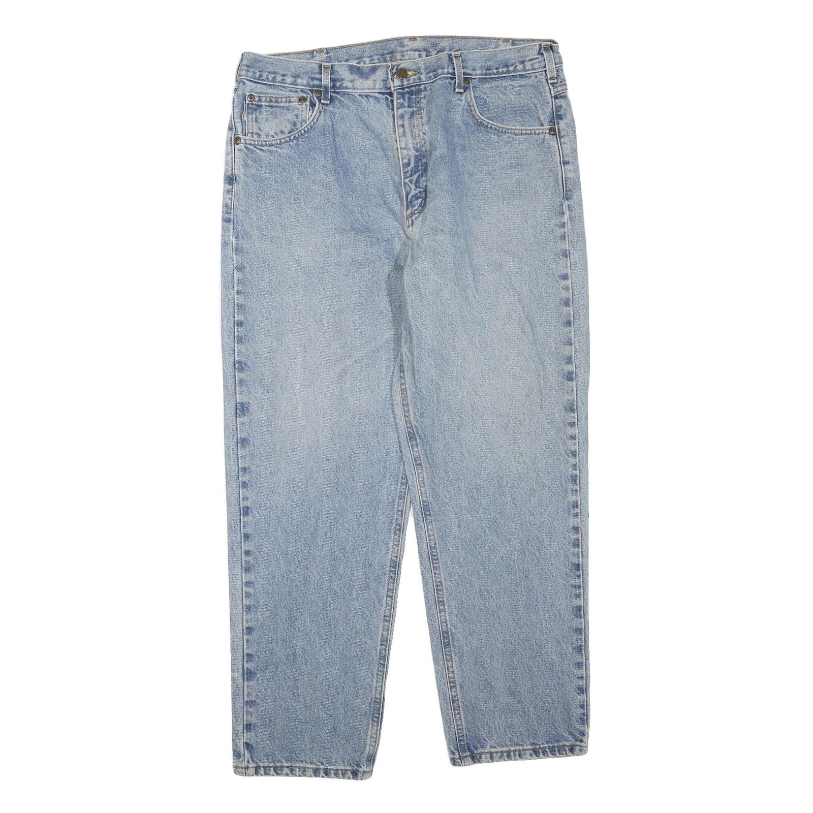 CARHARTT Womens Regular Fit Blue Denim Jeans W38 L30 Classic Style Zip Closure
