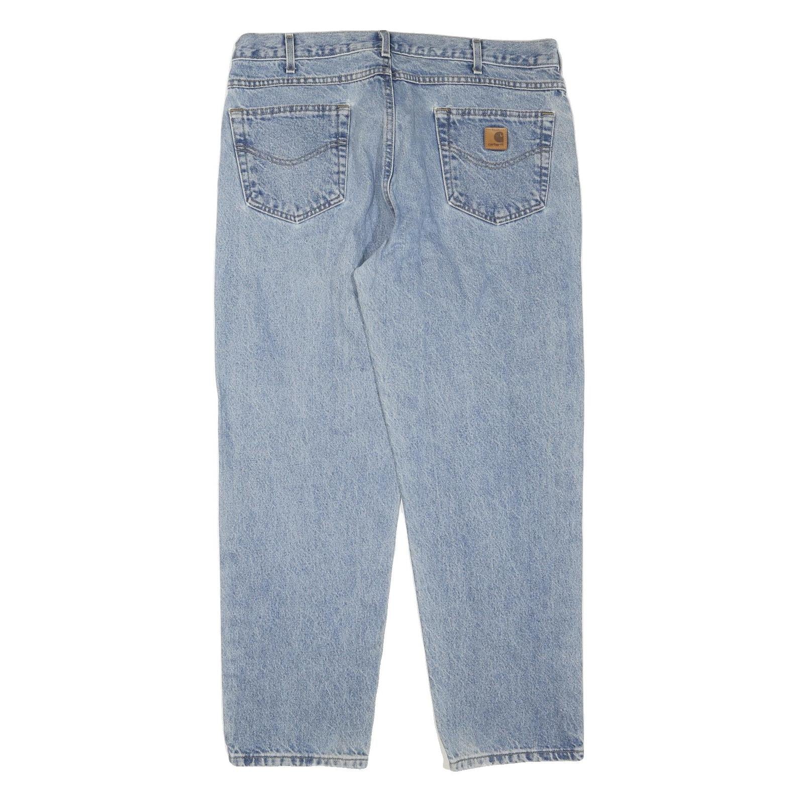 CARHARTT Womens Regular Fit Blue Denim Jeans W38 L30 Classic Style Zip Closure