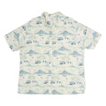 CROFT & BARROW Mens White & Blue Printed Cotton Shirt XL Casual Summer Beach