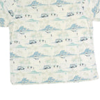 CROFT & BARROW Mens White & Blue Printed Cotton Shirt XL Casual Summer Beach
