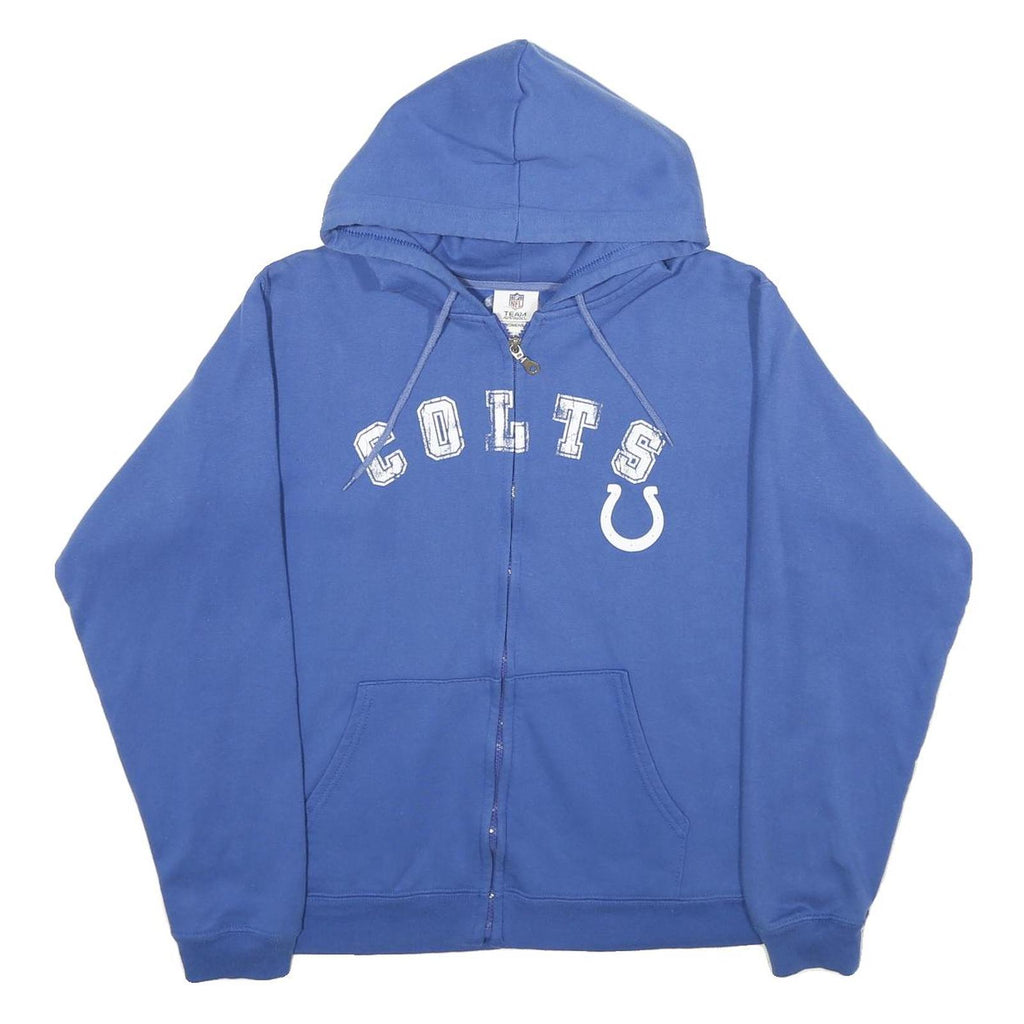 NFL Womens Blue Colts Full Zip Hoodie XL Drawstring Casual Sportswear