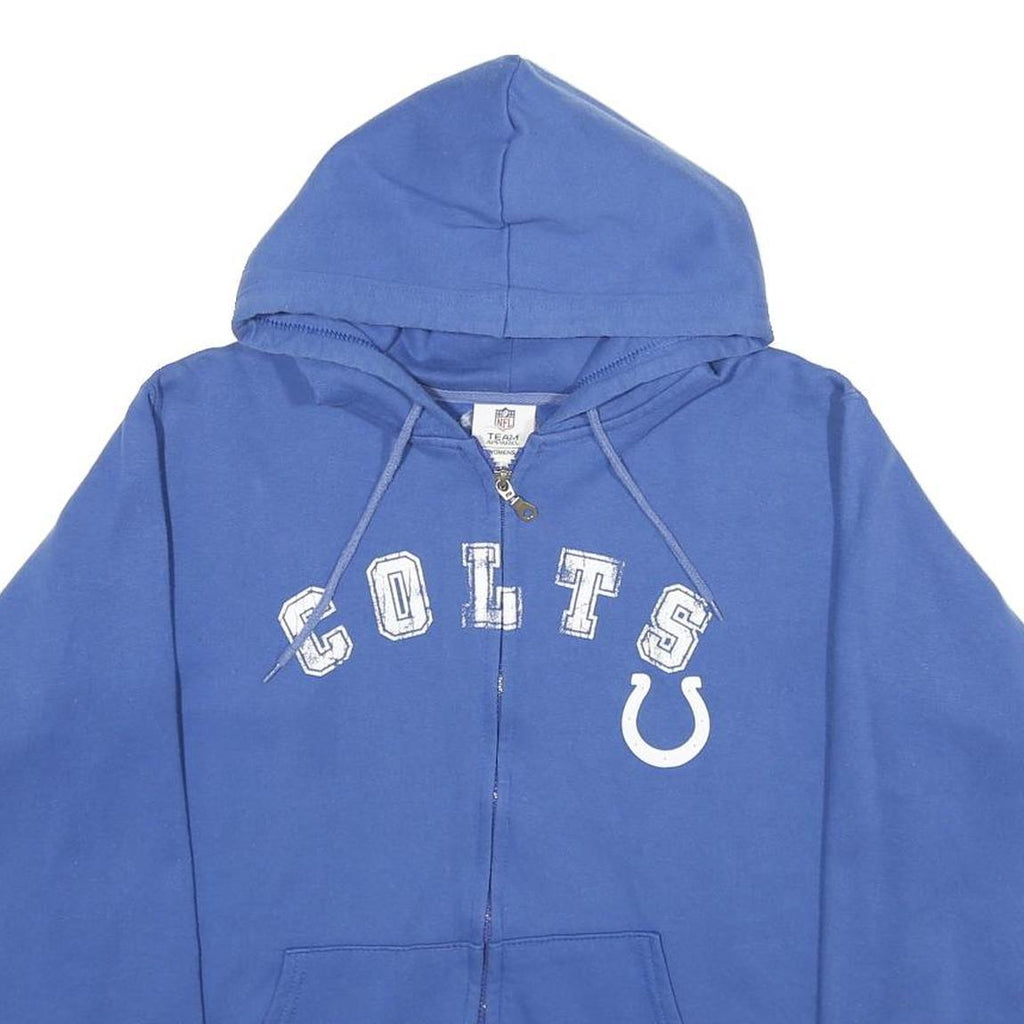 NFL Womens Blue Colts Full Zip Hoodie XL Drawstring Casual Sportswear