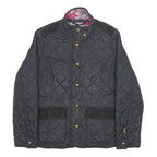 JOULES Womens Black Quilted Jacket UK 14 Polyamide Button Closure Classic