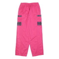 Womens Relaxed Fit Pink Cotton Blend Trousers W30 L32 Drawstring Casual Cargo