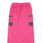 Womens Relaxed Fit Pink Cotton Blend Trousers W30 L32 Drawstring Casual Cargo