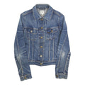 LEE Womens Blue Denim Jacket S Cotton Classic Button Closure Fitted