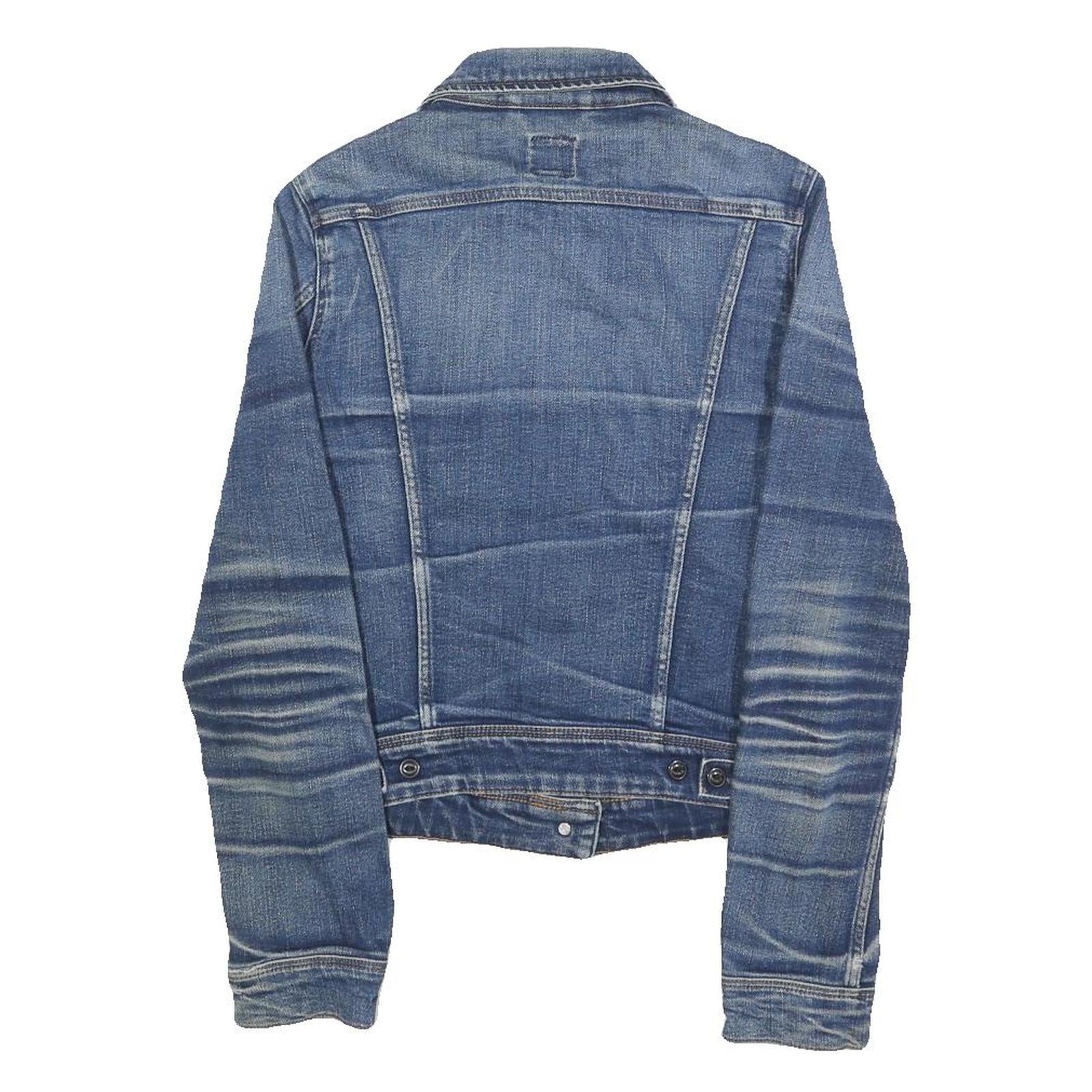 LEE Womens Blue Denim Jacket S Cotton Classic Button Closure Fitted