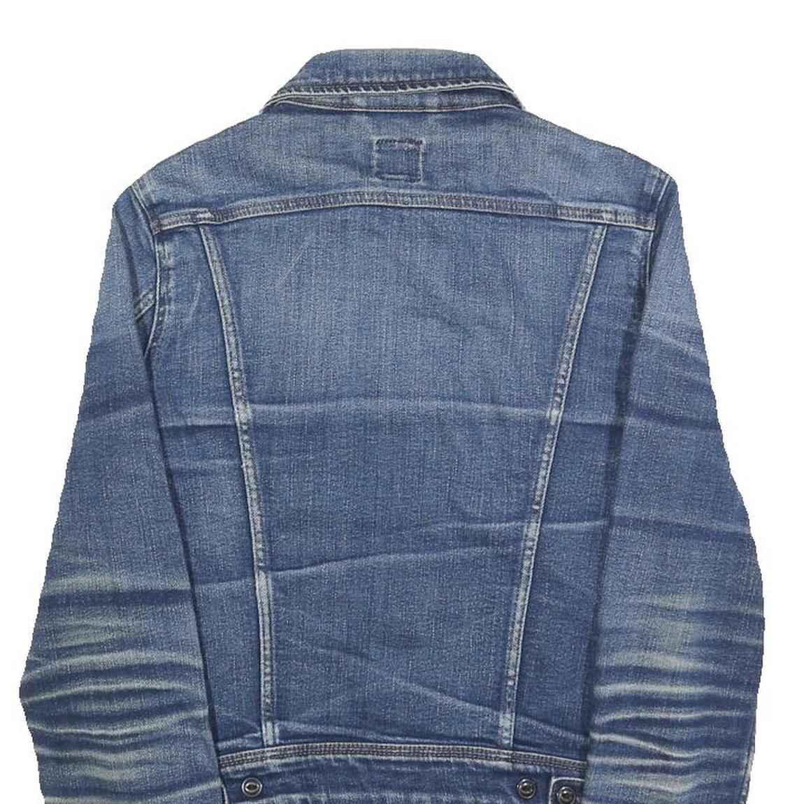 LEE Womens Blue Denim Jacket S Cotton Classic Button Closure Fitted