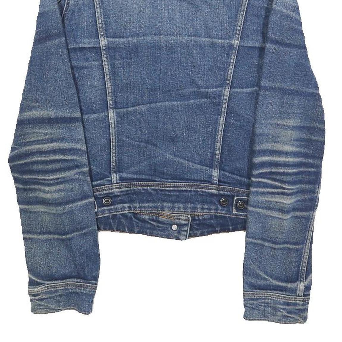 LEE Womens Blue Denim Jacket S Cotton Classic Button Closure Fitted