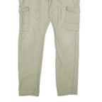 EDC Mens Cotton Beige Regular Cargo Trousers W36 L34 Casual Utility Zip Closure