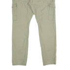 EDC Mens Cotton Beige Regular Cargo Trousers W36 L34 Casual Utility Zip Closure