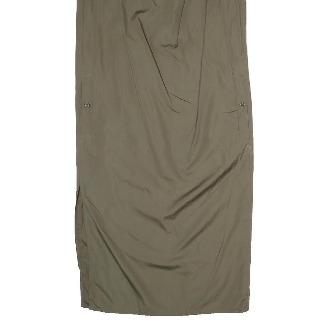 MAX MARA Womens Khaki Green Dress Cotton Blend Sleeveless Midi M Elegant Comfort