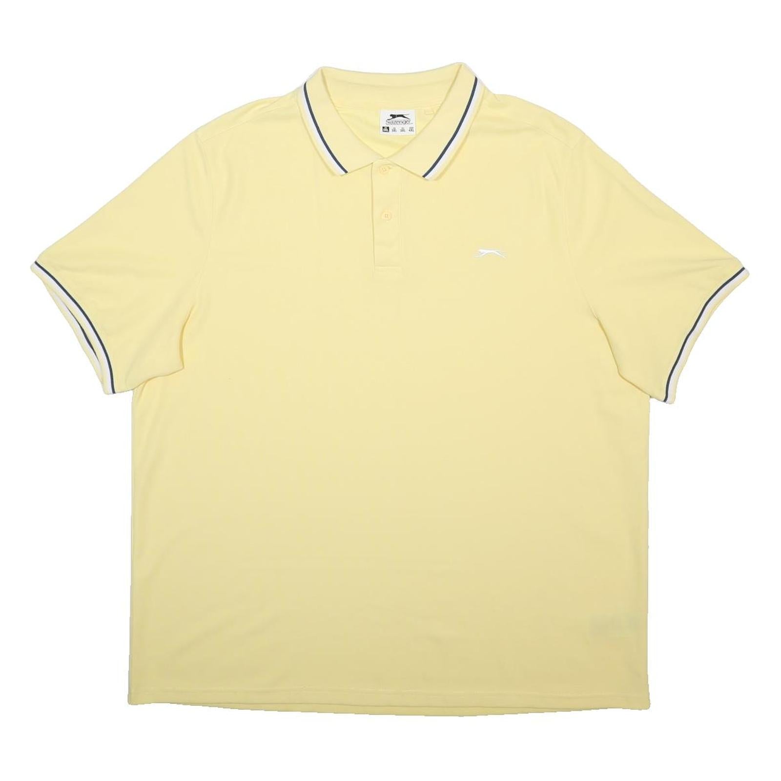 SLAZENGER Mens Yellow Short Sleeve Plain 3XL Polo Shirt Cotton Blend Casual