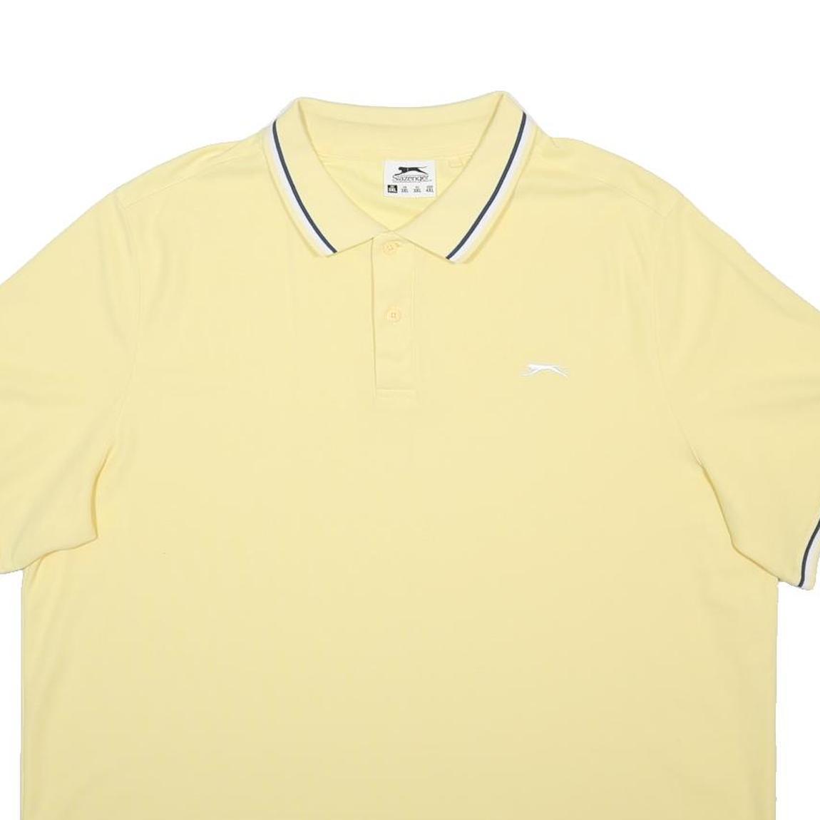 SLAZENGER Mens Yellow Short Sleeve Plain 3XL Polo Shirt Cotton Blend Casual