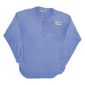 ADIDAS Take Off Mens Blue Long Sleeve Henley Neck T-Shirt S Cotton Blend Casual