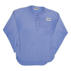 ADIDAS Take Off Mens Blue Long Sleeve Henley Neck T-Shirt S Cotton Blend Casual