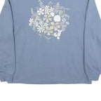 VANS Womens Blue Cotton Blend Floral Print Crew Neck Sweatshirt S Casual