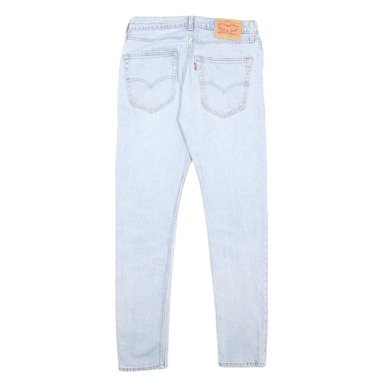 LEVI'S 512 Mens Jeans Blue Slim Skinny Denim Light W30 L32 Cotton Blend Zip