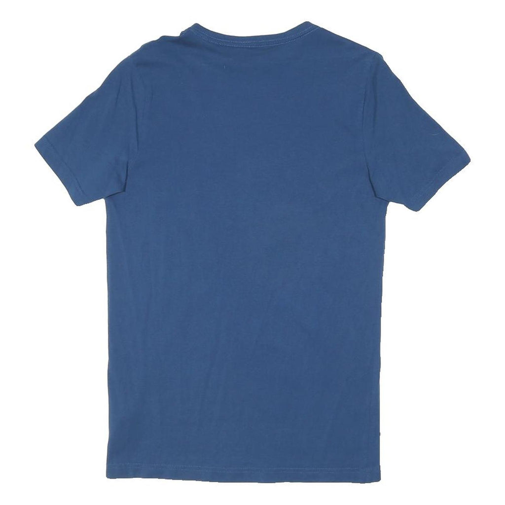 PUMA Mens Blue Graphic T-Shirt S Short Sleeve Crew Neck Cotton Blend