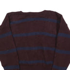 POLO RALPH LAUREN Mens Maroon & Navy Patterned Wool Jumper Crew Neck Basic Knit