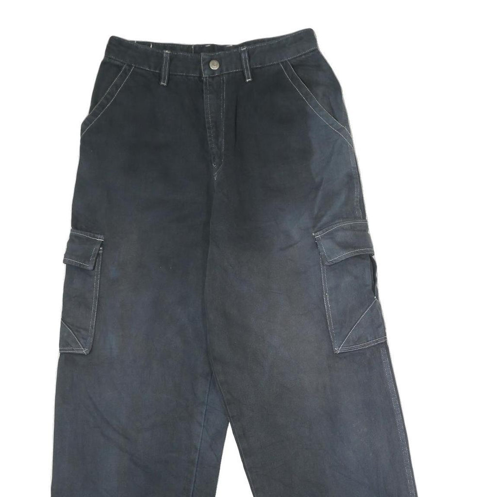 POLDER JEANS Mens Cotton Black Regular Cargo Trousers W28 L28 Utility Casual