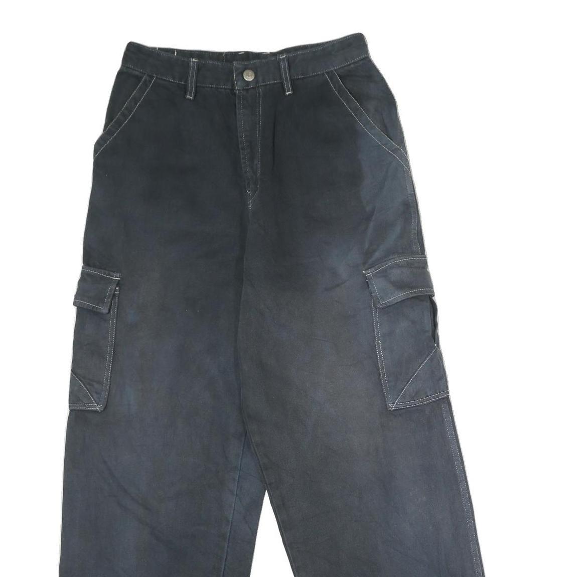 POLDER JEANS Mens Cotton Black Regular Cargo Trousers W28 L28 Utility Casual