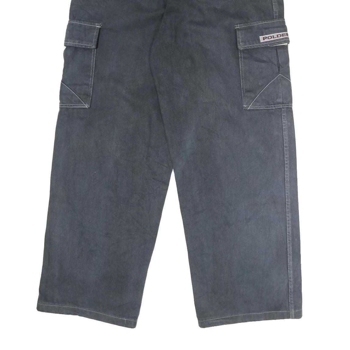 POLDER JEANS Mens Cotton Black Regular Cargo Trousers W28 L28 Utility Casual