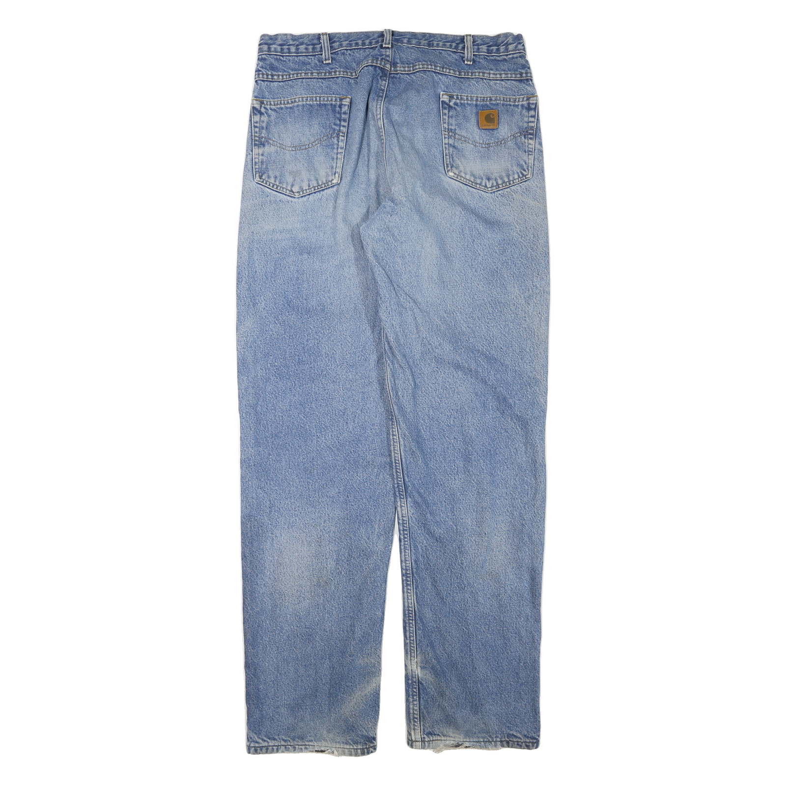 CARHARTT Mens Blue Regular Straight Denim Medium W36 L36 Zip Cotton Blend Jeans