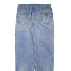 CARHARTT Mens Blue Regular Straight Denim Medium W36 L36 Zip Cotton Blend Jeans