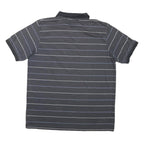LACOSTE Mens Blue & Grey Striped Short Sleeve Polo Shirt L Cotton Blend Casual