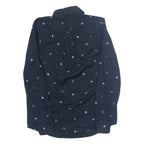 TOMMY HILFIGER Anchor Womens Shirt Blue Crazy Pattern Long Sleeve XS