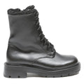 CHARLES & KEITH Womens Black Leather Lace-Up Ankle Boots UK 3 Winter Warm