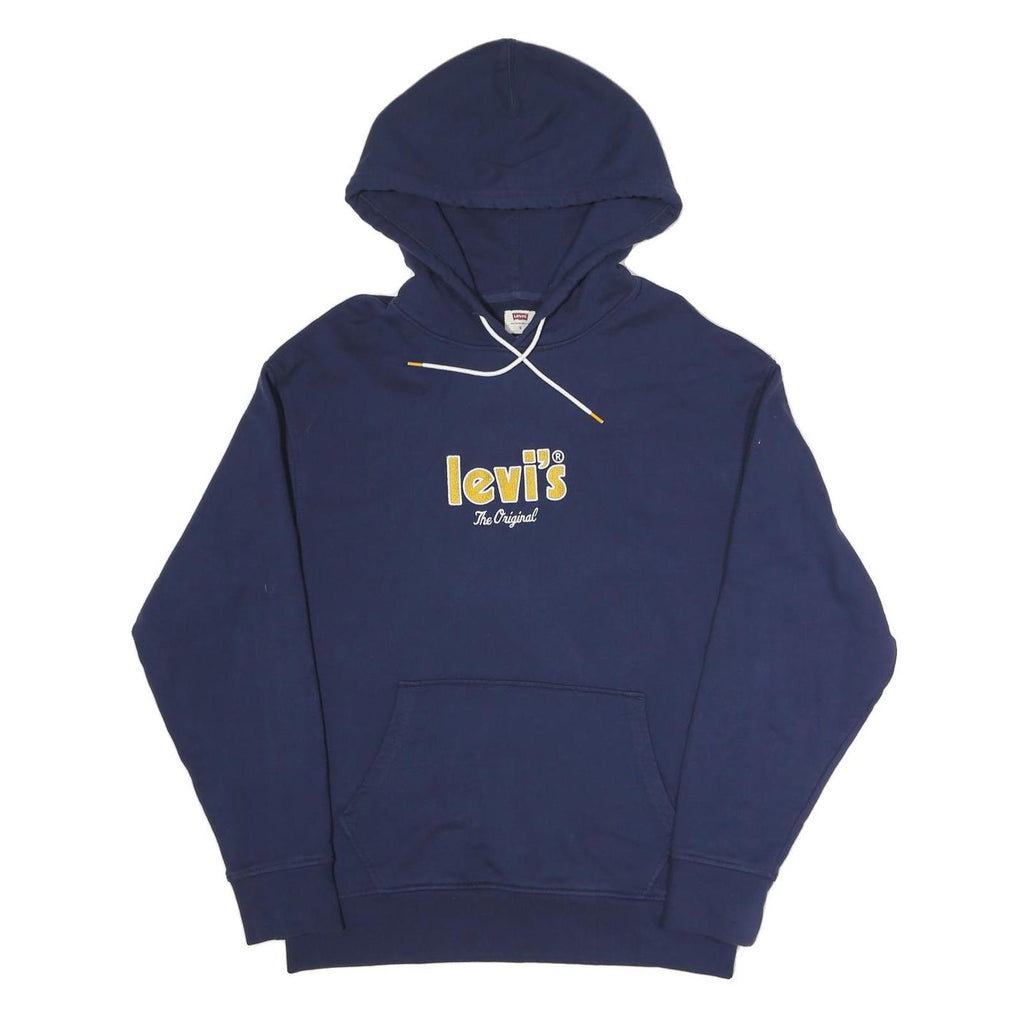 LEVI'S Mens Navy Blue Hoodie S Casual Pullover Cotton Blend