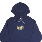 LEVI'S Mens Navy Blue Hoodie S Casual Pullover Cotton Blend