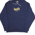 LEVI'S Mens Navy Blue Hoodie S Casual Pullover Cotton Blend