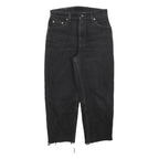LEVI'S 550 Straight Womens Jeans Black Relaxed Straight Denim Raw W29 L25 Frayed