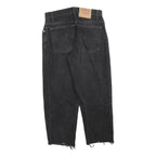 LEVI'S 550 Straight Womens Jeans Black Relaxed Straight Denim Raw W29 L25 Frayed