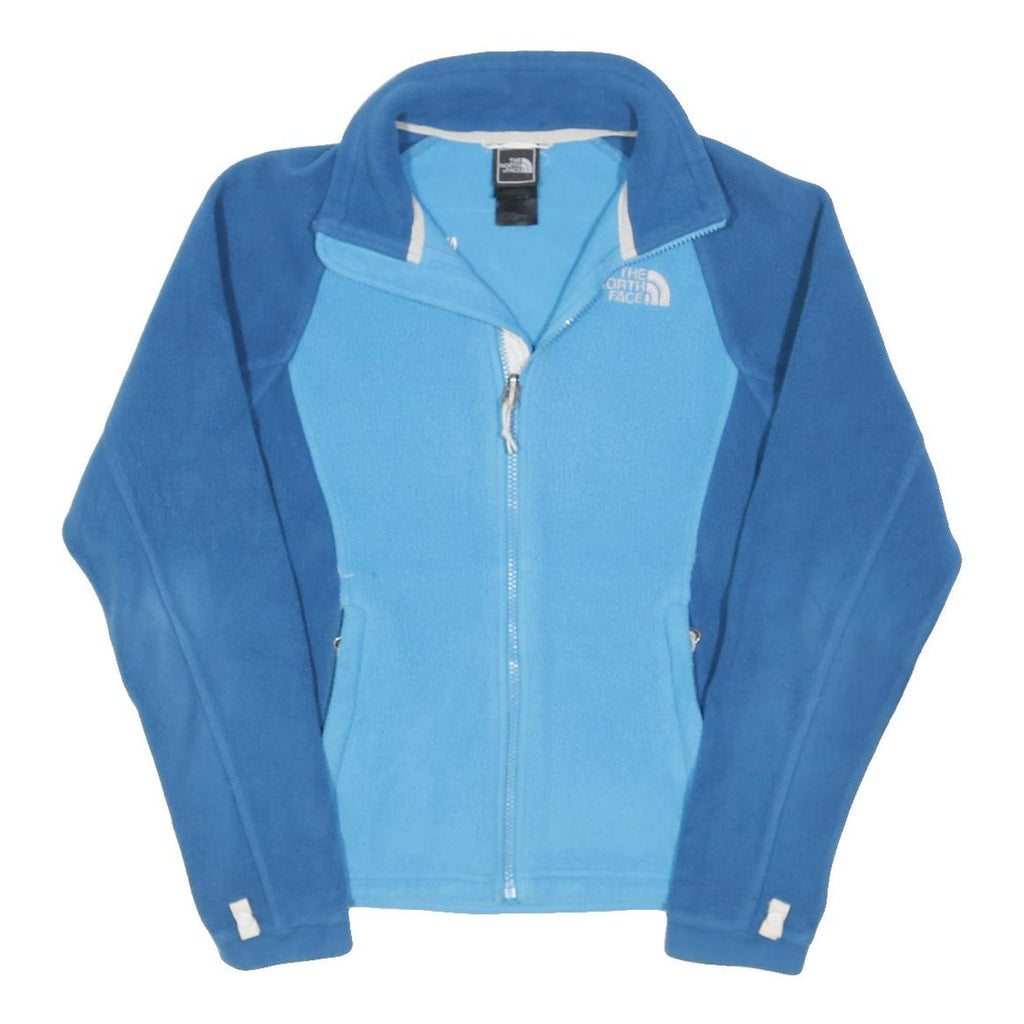 THE NORTH FACE Womens Blue & Light Blue Fleece Jacket XS Polyester Blend Zip