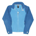 THE NORTH FACE Womens Blue & Light Blue Fleece Jacket XS Polyester Blend Zip