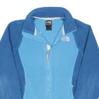THE NORTH FACE Womens Blue & Light Blue Fleece Jacket XS Polyester Blend Zip