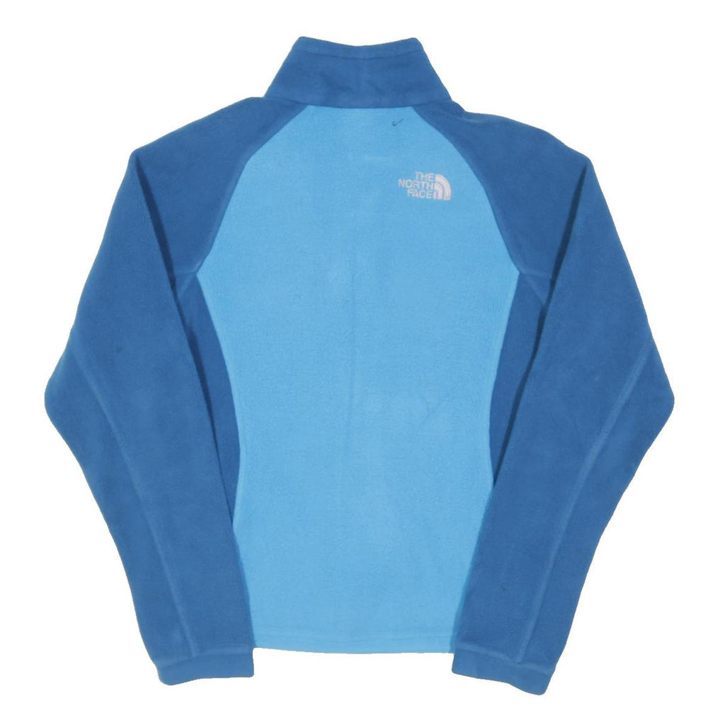 THE NORTH FACE Womens Blue & Light Blue Fleece Jacket XS Polyester Blend Zip