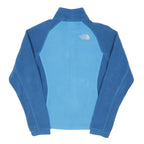 THE NORTH FACE Womens Blue & Light Blue Fleece Jacket XS Polyester Blend Zip