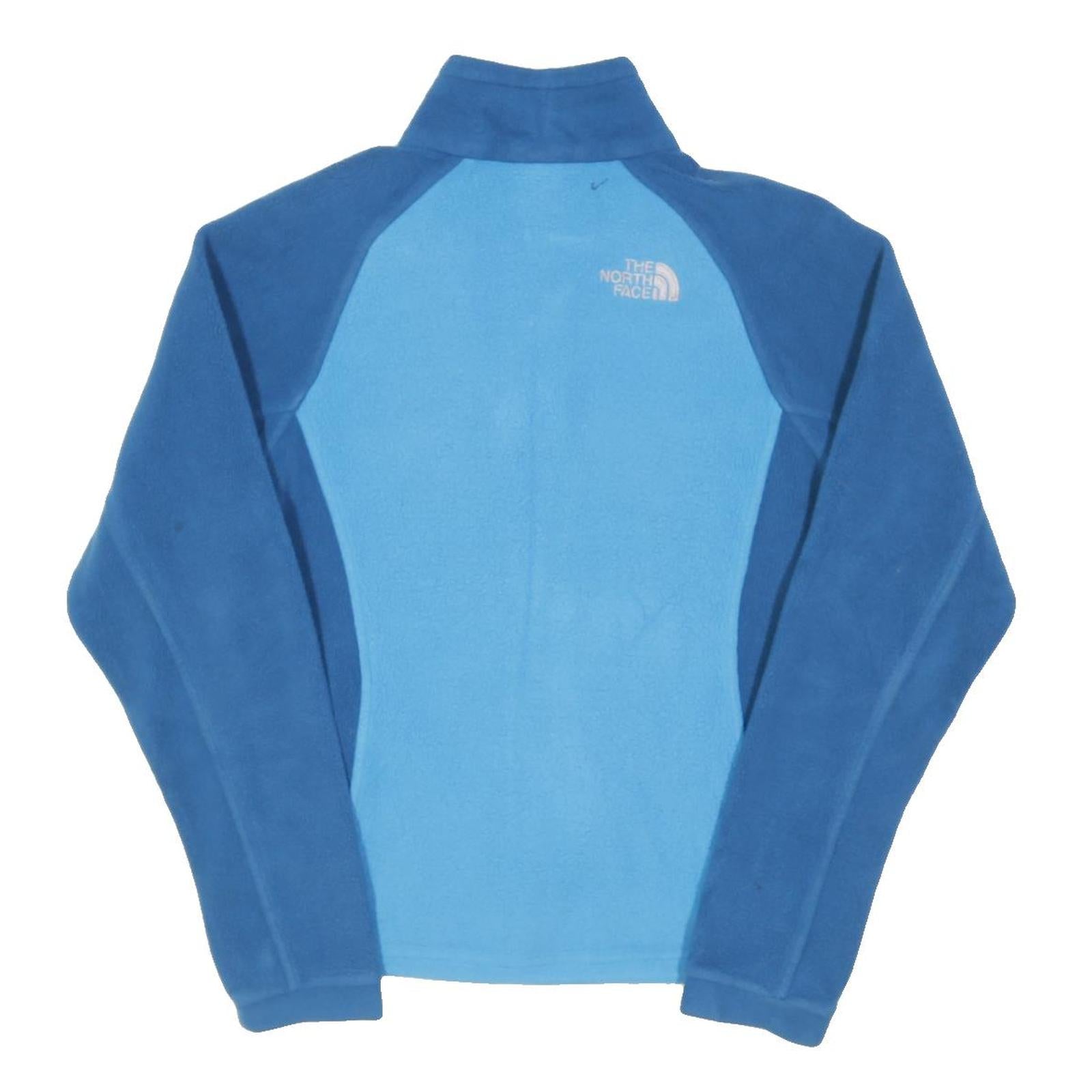THE NORTH FACE Womens Blue & Light Blue Fleece Jacket XS Polyester Blend Zip